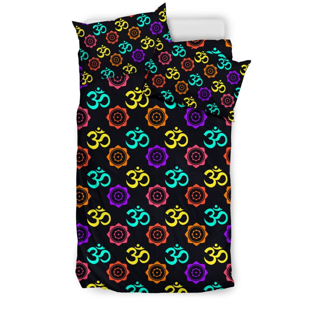 Chakra OM Print Pattern Duvet Cover Bedding Set