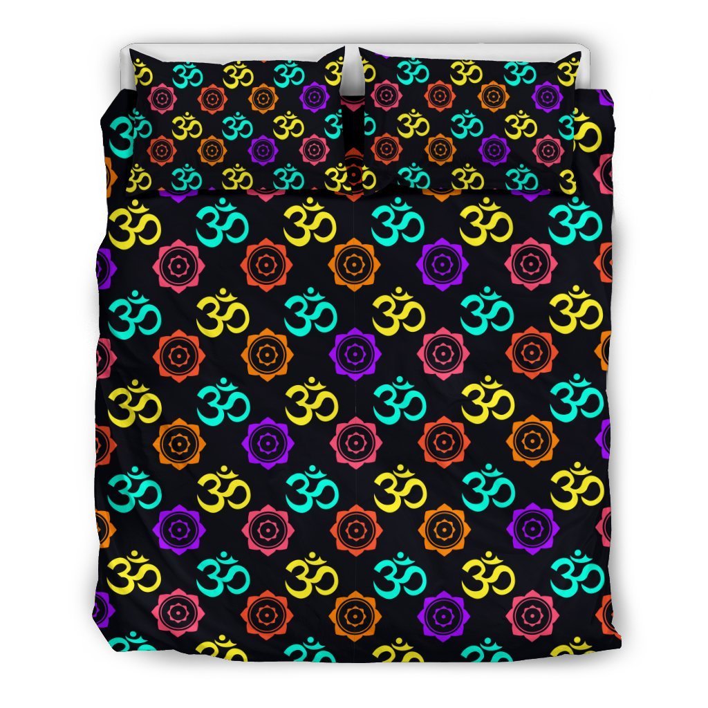 Chakra OM Print Pattern Duvet Cover Bedding Set