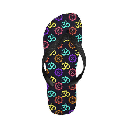 Chakra OM Print Pattern Flip Flops-JTAMIGO.COM
