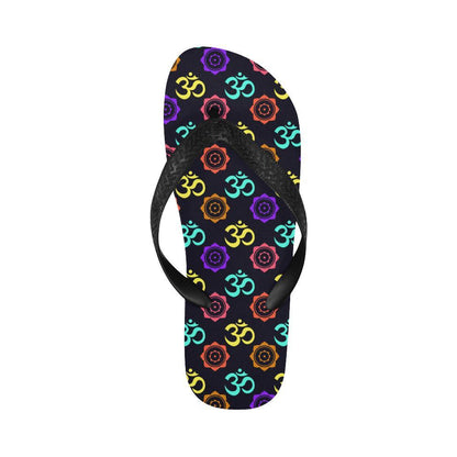 Chakra OM Print Pattern Flip Flops-JTAMIGO.COM