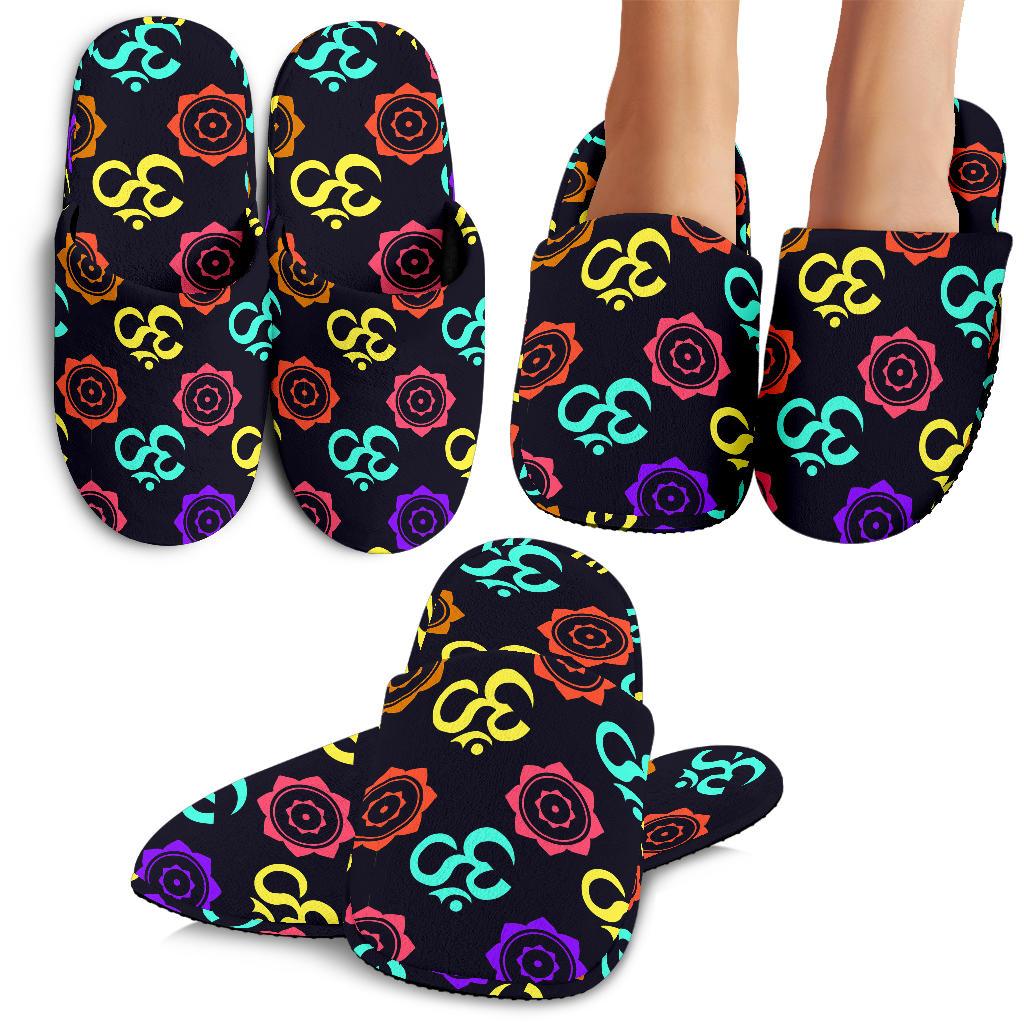 Chakra OM Print Pattern House Slippers