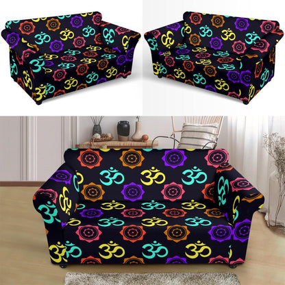 Chakra OM Print Pattern Loveseat Slipcover-JTAMIGO.COM