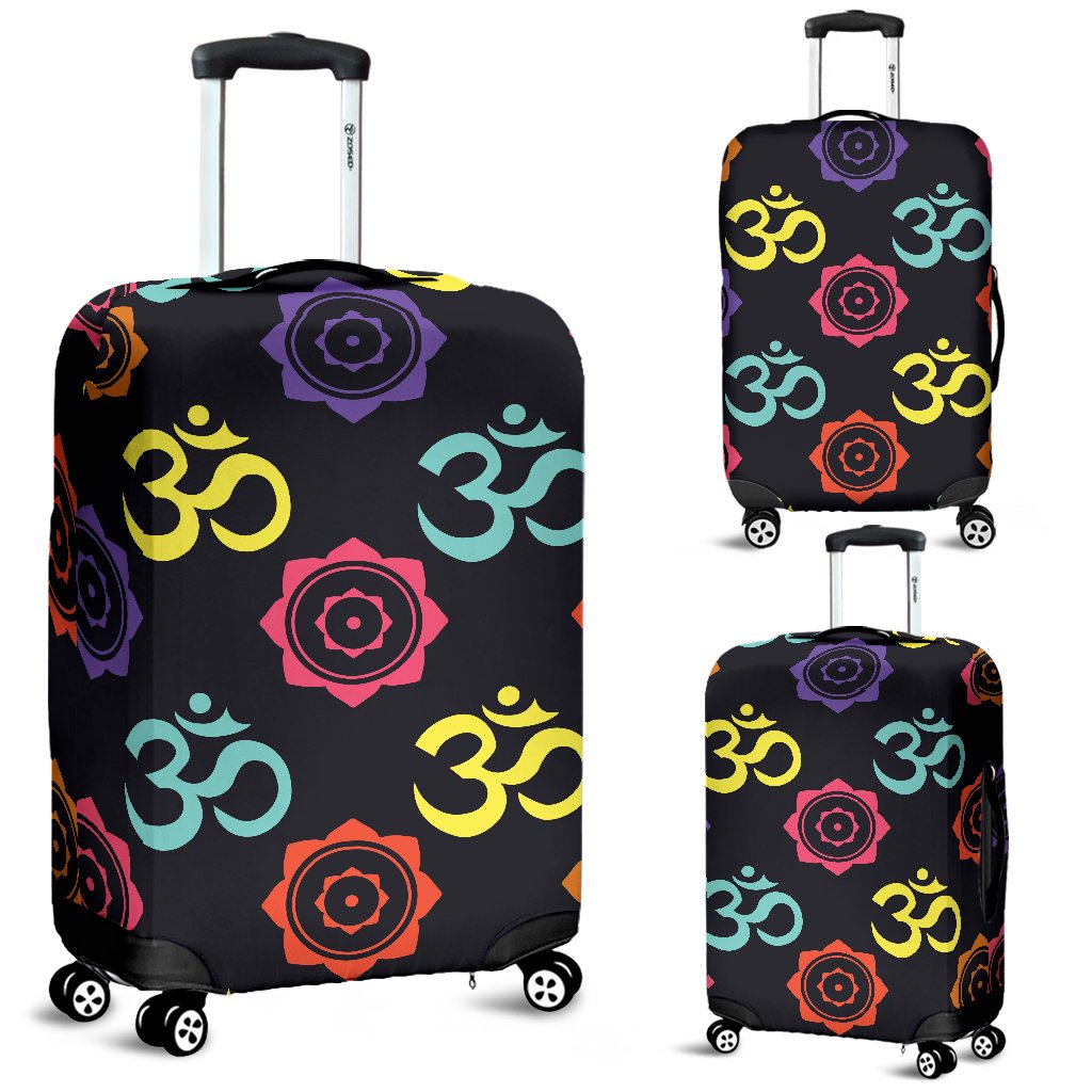 Chakra OM Print Pattern Luggage Cover Protector