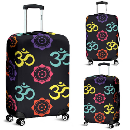Chakra OM Print Pattern Luggage Cover Protector