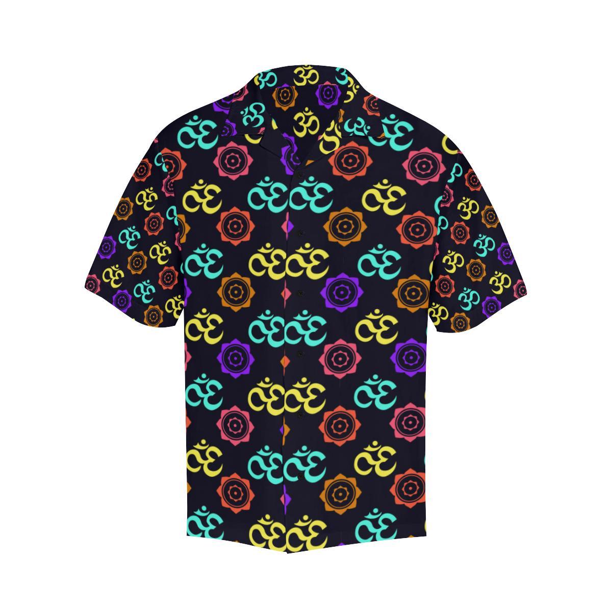 Chakra OM Print Pattern Men Aloha Hawaiian Shirt