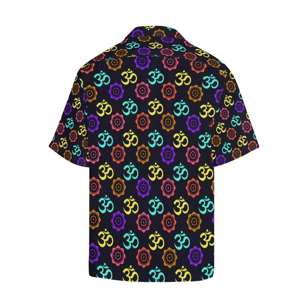 Chakra OM Print Pattern Men Aloha Hawaiian Shirt