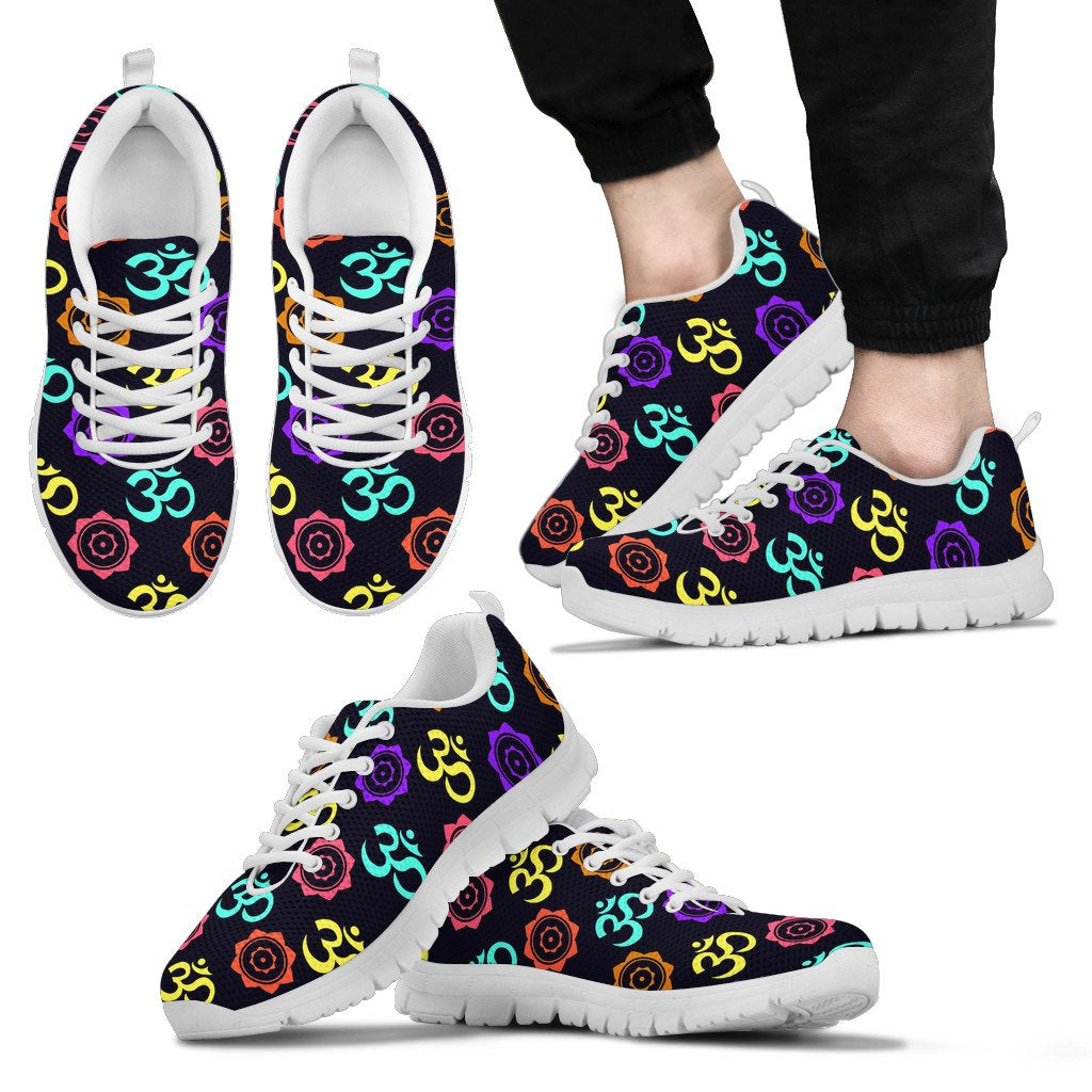 Chakra OM Print Pattern Men Sneakers Shoes