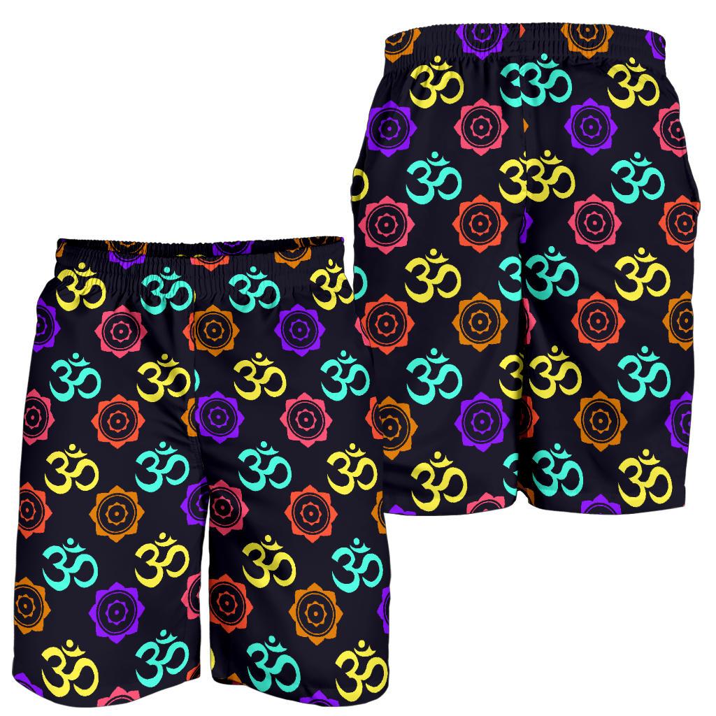 Chakra OM Print Pattern Mens Shorts-JTAMIGO.COM