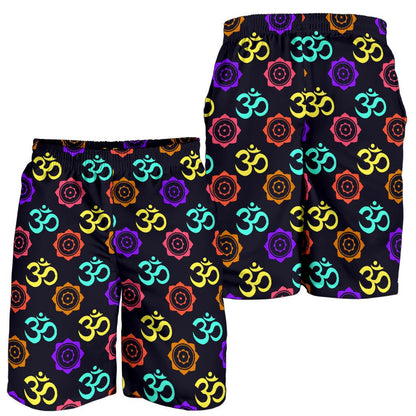 Chakra OM Print Pattern Mens Shorts-JTAMIGO.COM