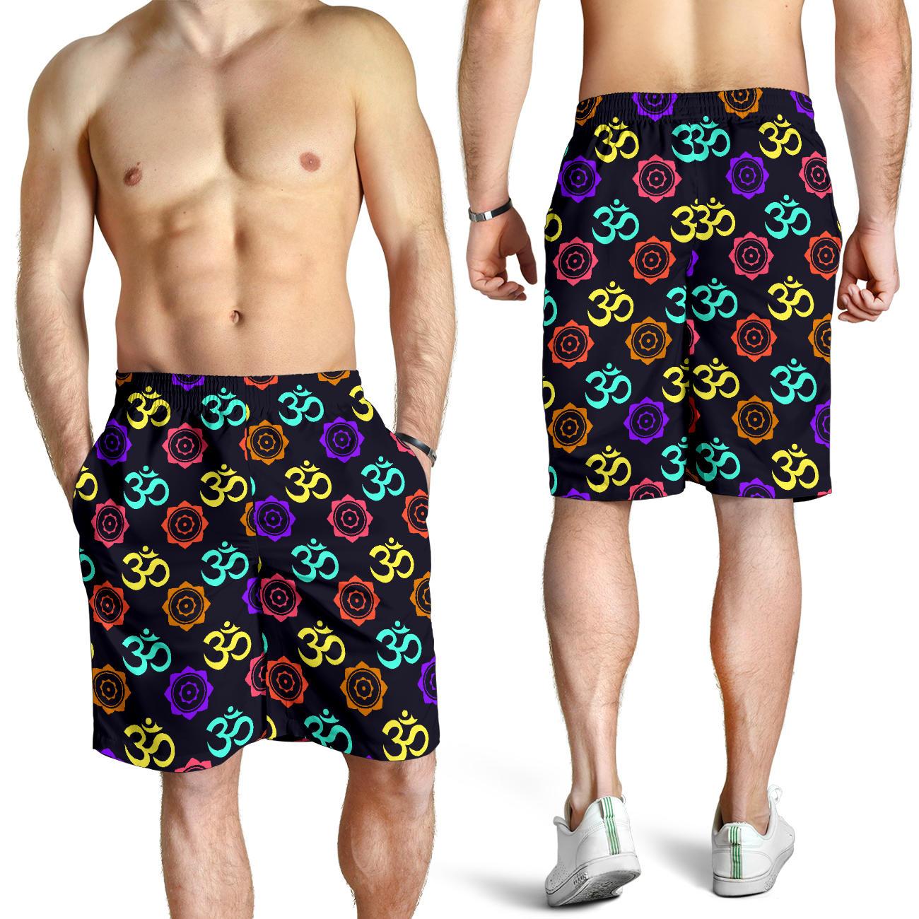 Chakra OM Print Pattern Mens Shorts-JTAMIGO.COM