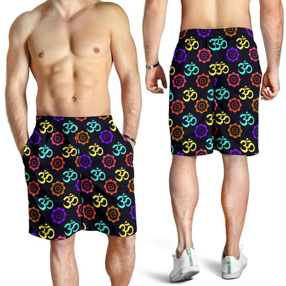 Chakra OM Print Pattern Mens Shorts-JTAMIGO.COM