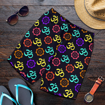 Chakra OM Print Pattern Mens Shorts-JTAMIGO.COM