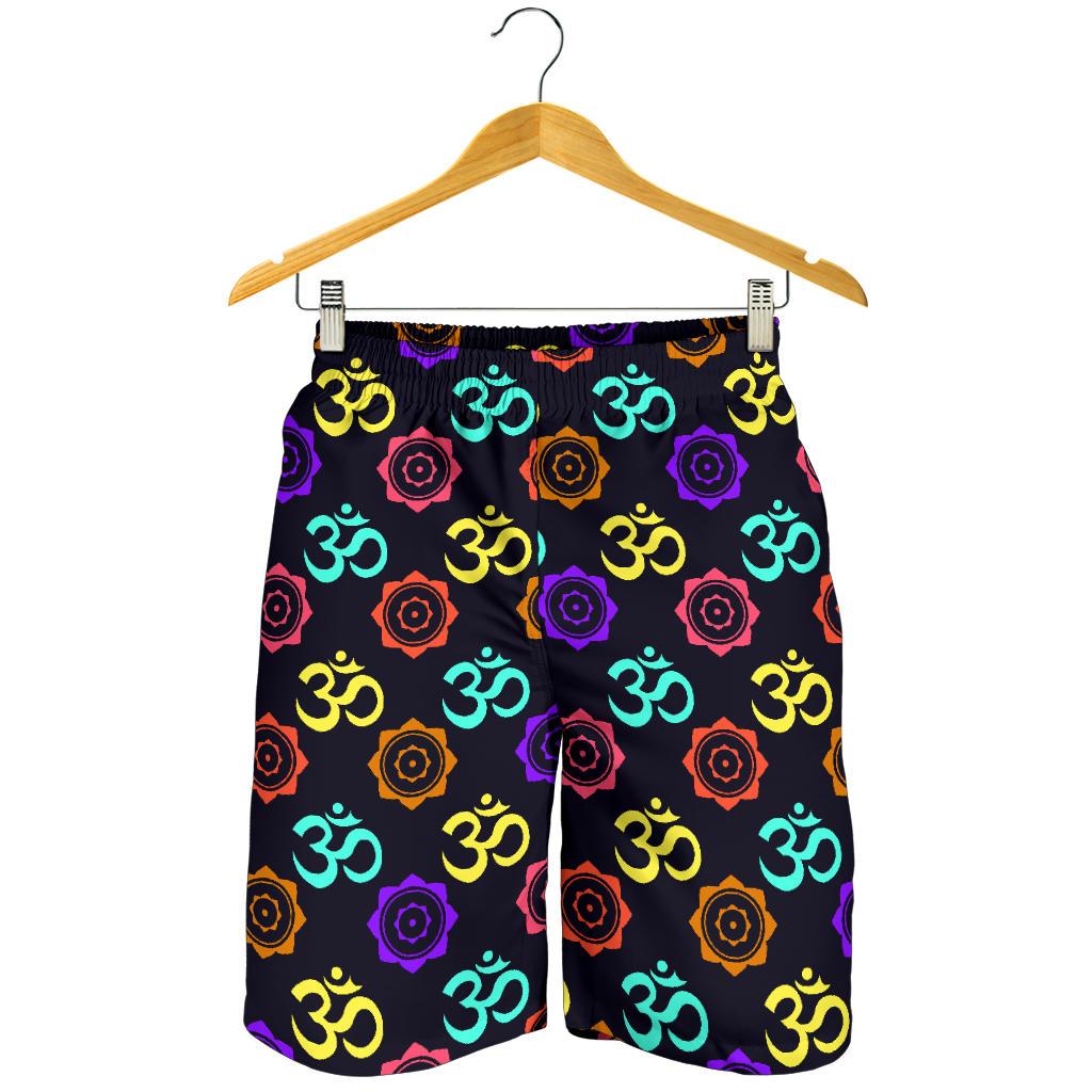 Chakra OM Print Pattern Mens Shorts-JTAMIGO.COM