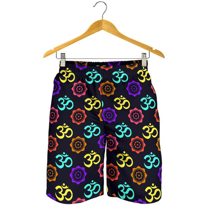 Chakra OM Print Pattern Mens Shorts-JTAMIGO.COM