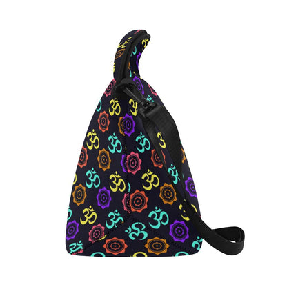 Chakra OM Print Pattern Neoprene Lunch Bag (Model 1669)(Large)-JTAMIGO.COM