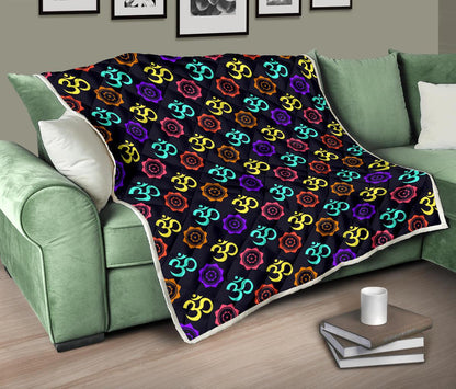 Chakra OM Print Pattern Premium Quilt-JTAMIGO.COM