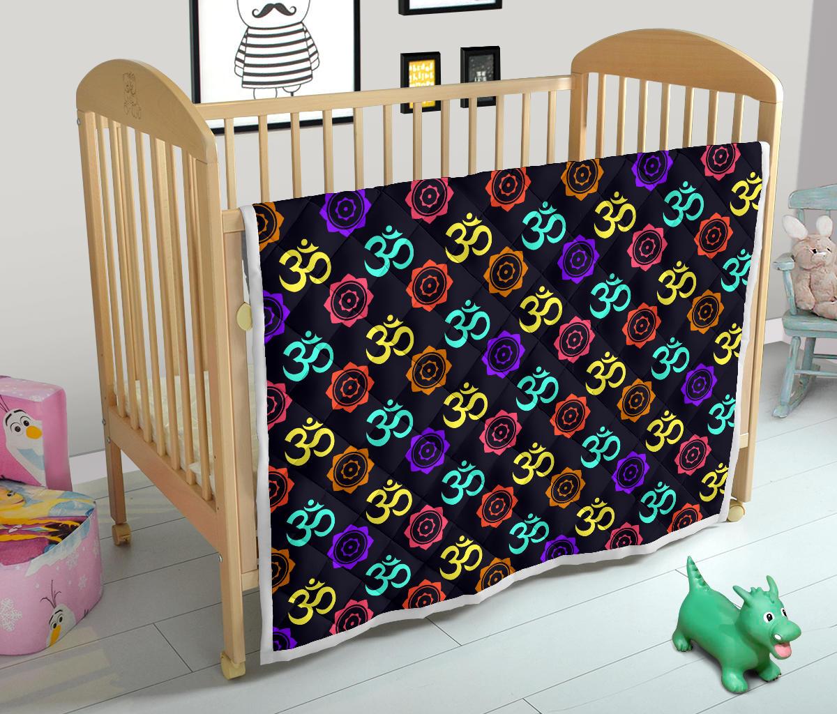 Chakra OM Print Pattern Premium Quilt-JTAMIGO.COM