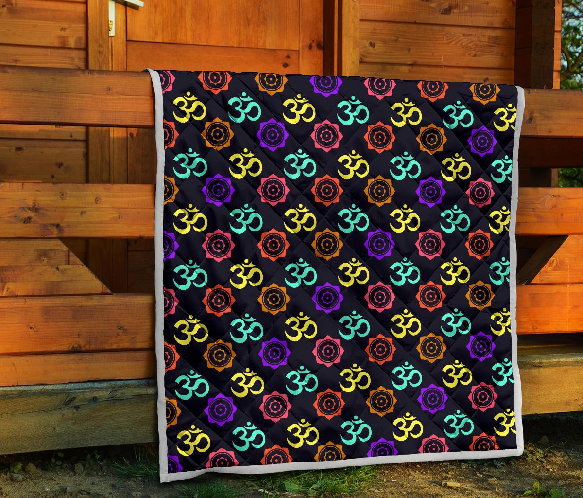 Chakra OM Print Pattern Premium Quilt-JTAMIGO.COM