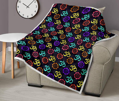 Chakra OM Print Pattern Premium Quilt-JTAMIGO.COM