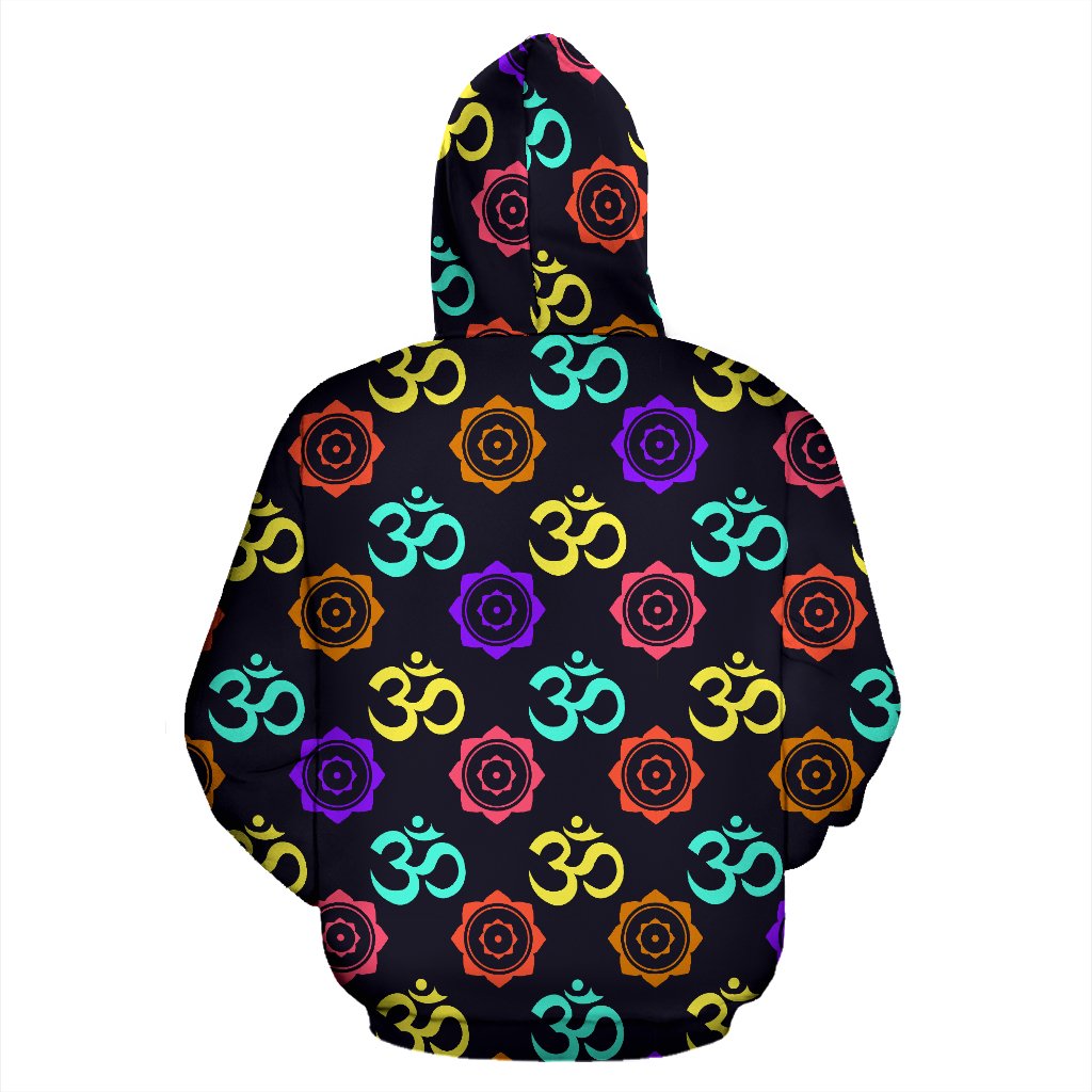 Chakra OM Print Pattern Pullover Hoodie