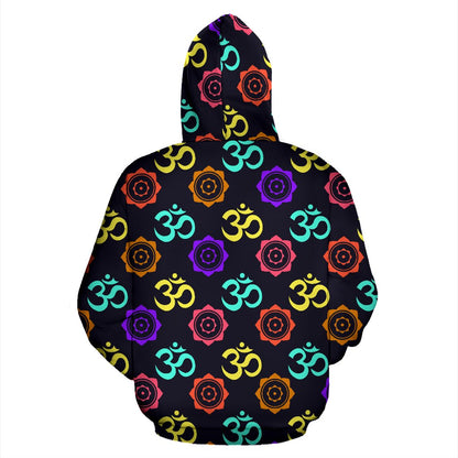 Chakra OM Print Pattern Pullover Hoodie