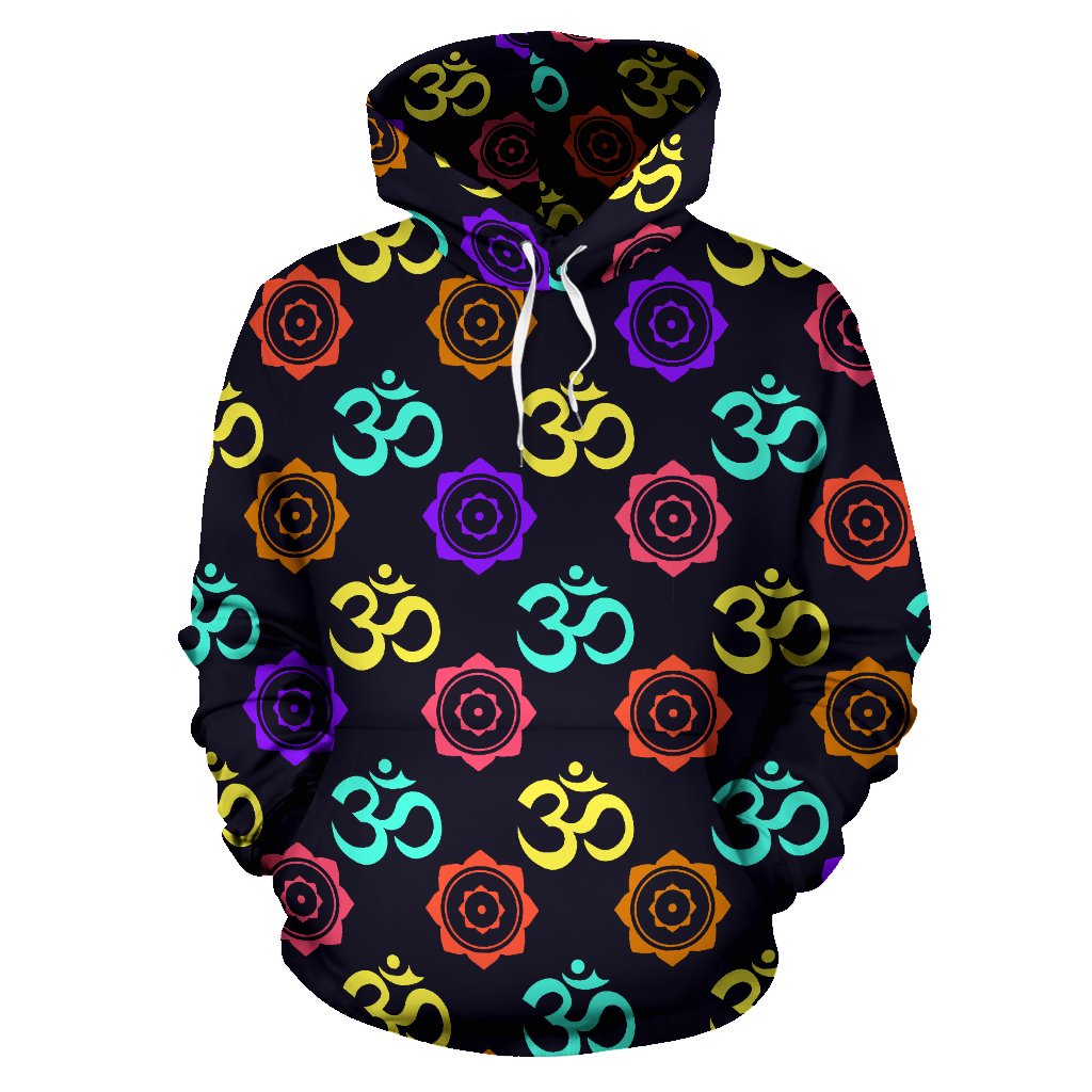 Chakra OM Print Pattern Pullover Hoodie