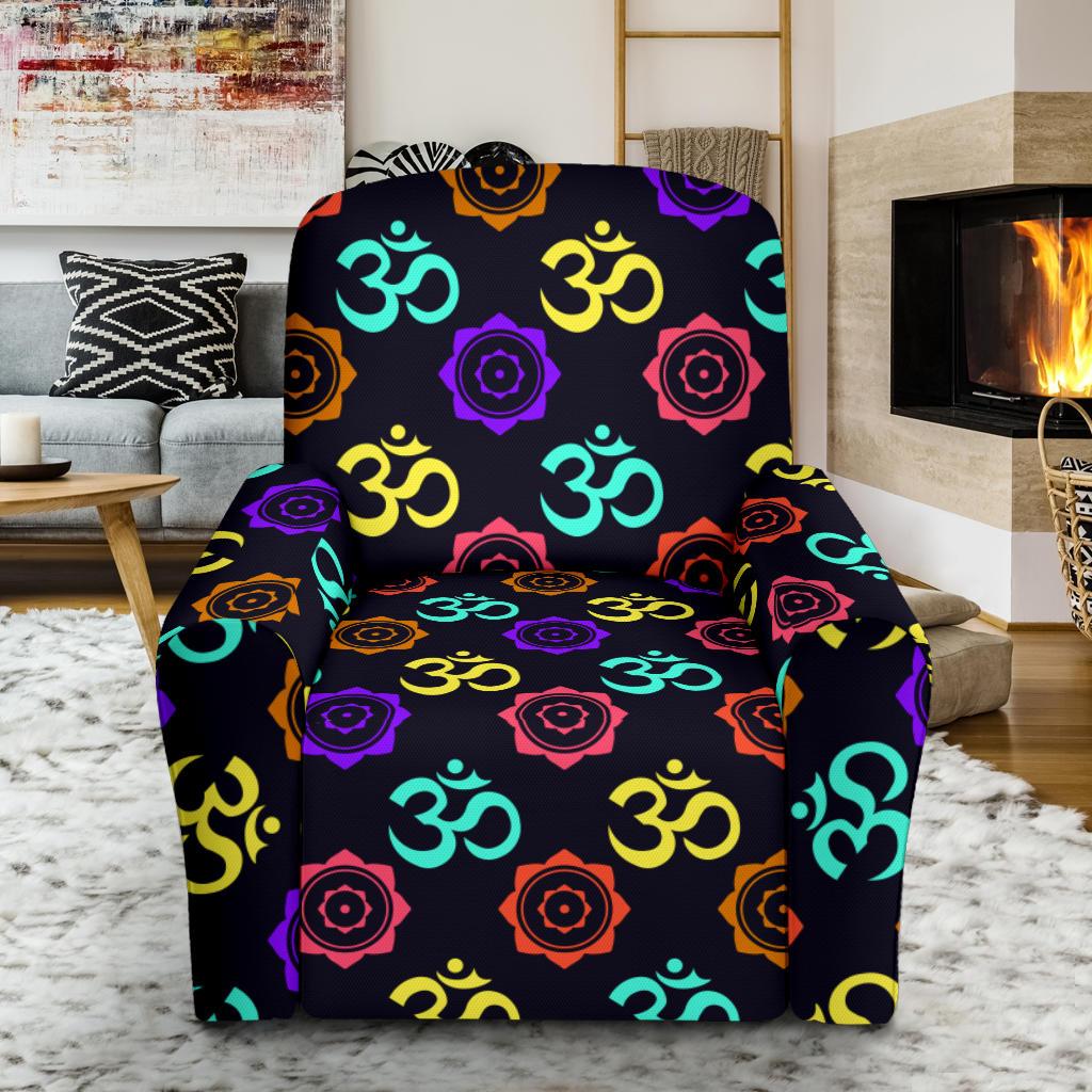 Chakra OM Print Pattern Single Sofa Slipcover -JTAMIGO.COM