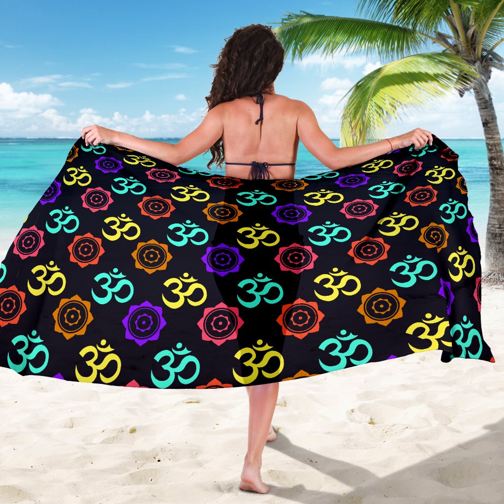 Chakra OM Print Pattern Sarong Pareo Wrap