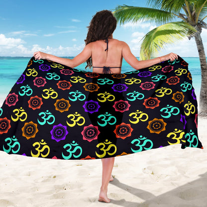 Chakra OM Print Pattern Sarong Pareo Wrap