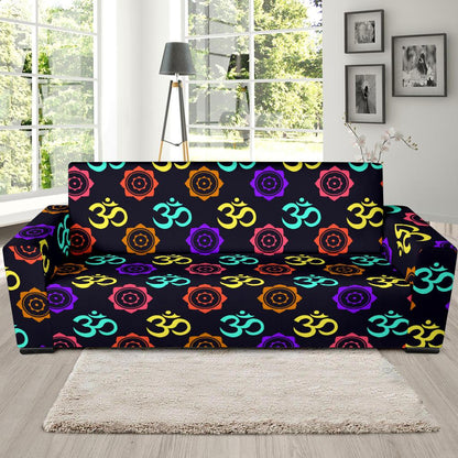 Chakra OM Print Pattern Sofa Slipcover-JTAMIGO.COM
