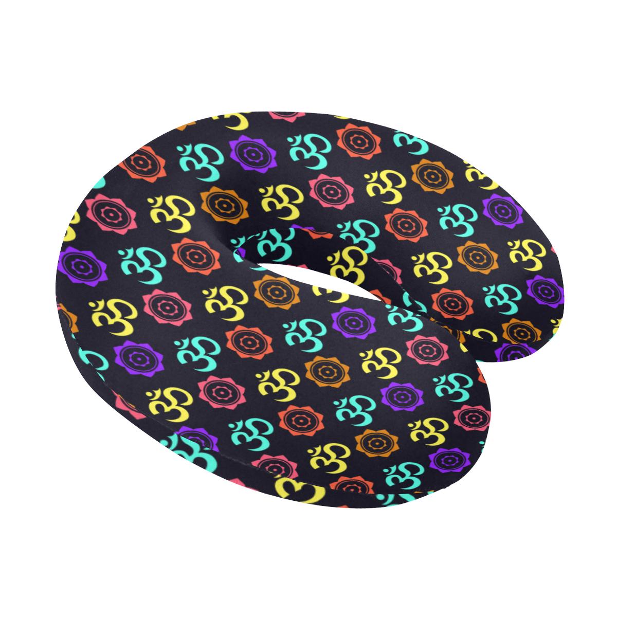 Chakra OM Print Pattern U-Shaped Travel Neck Pillow-JTAMIGO.COM