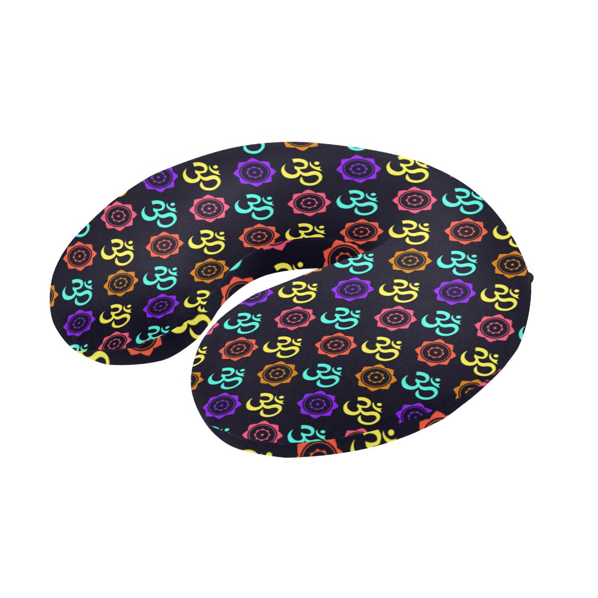 Chakra OM Print Pattern U-Shaped Travel Neck Pillow-JTAMIGO.COM