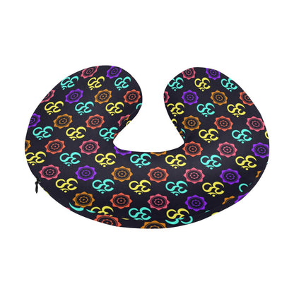 Chakra OM Print Pattern U-Shaped Travel Neck Pillow-JTAMIGO.COM