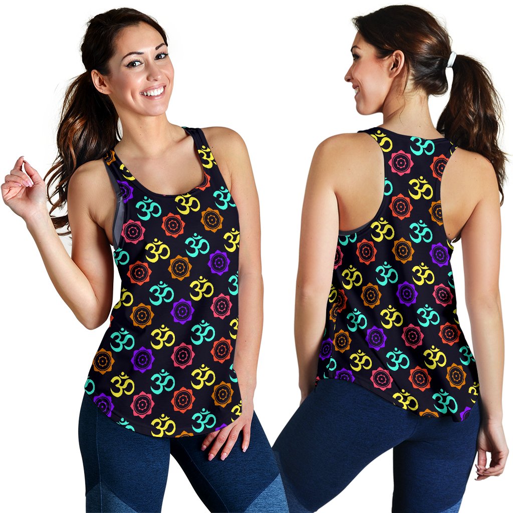 Chakra OM Print Pattern Women Racerback Tank Top