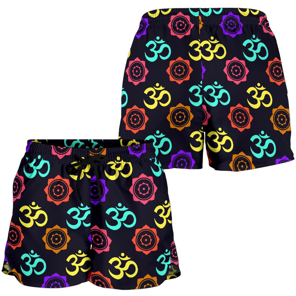 Chakra OM Print Pattern Women Shorts-JTAMIGO.COM