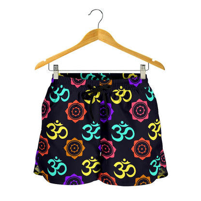 Chakra OM Print Pattern Women Shorts-JTAMIGO.COM
