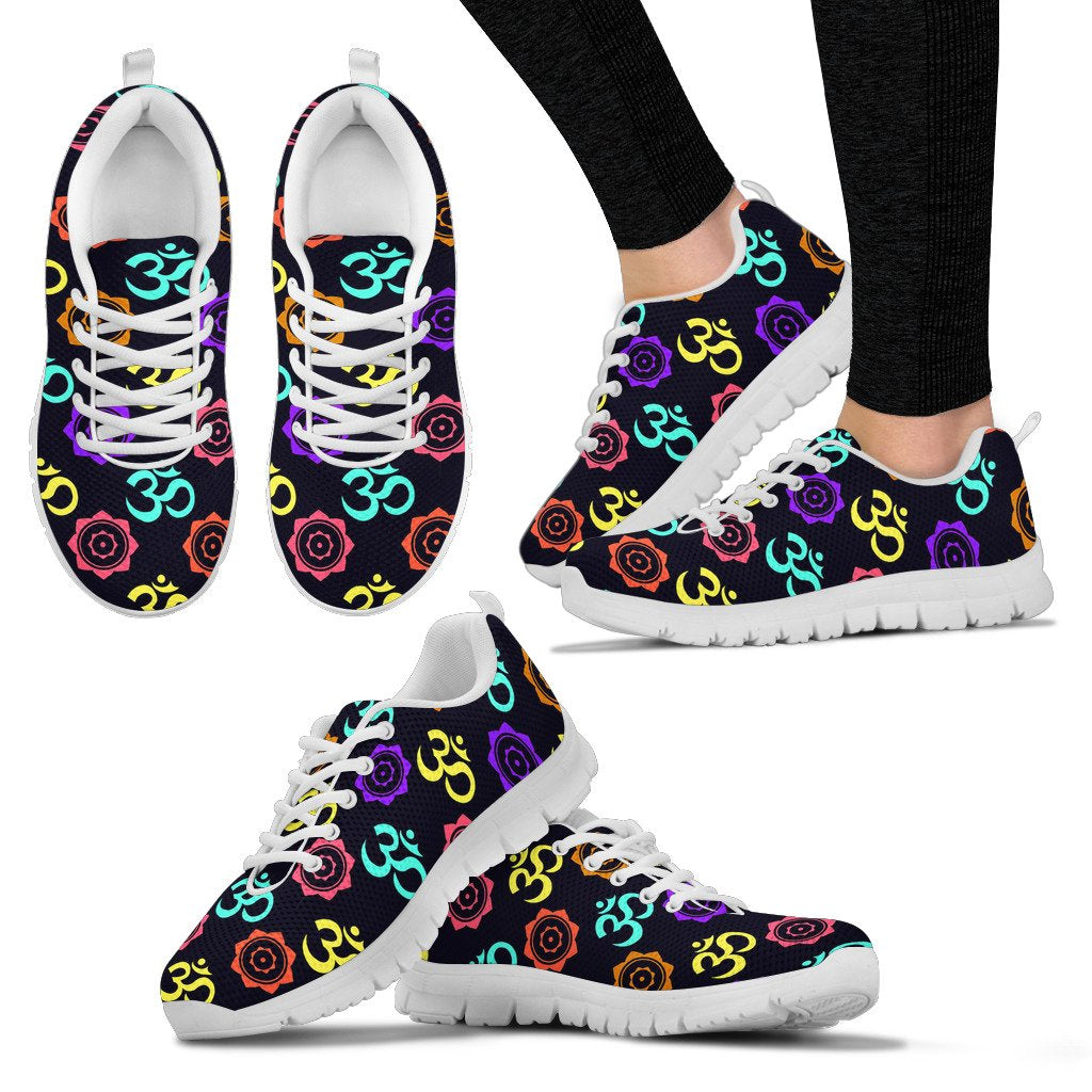 Chakra OM Print Pattern Women Sneakers Shoes