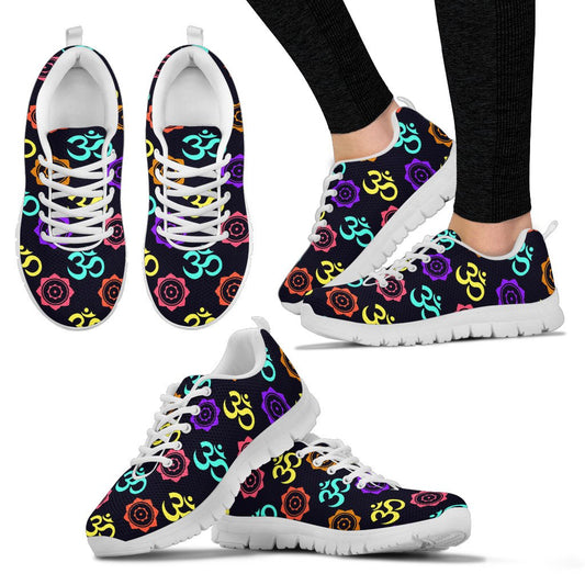 Chakra OM Print Pattern Women Sneakers Shoes