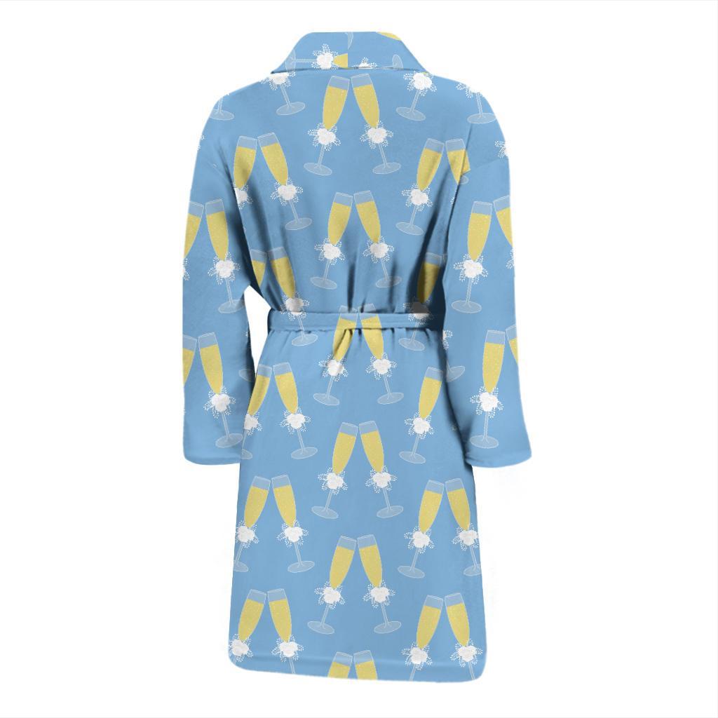 Champagne Pattern Print Design 06 Men Bathrobe-JORJUNE.COM