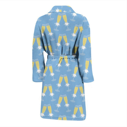 Champagne Pattern Print Design 06 Men Bathrobe-JORJUNE.COM