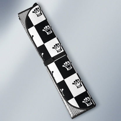 Checkered Flag Crown Pattern Car Sun Shade For Windshield