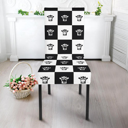 Checkered Flag Crown Pattern Dinning Chair Slipper-JTAMIGO.COM