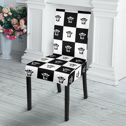 Checkered Flag Crown Pattern Dinning Chair Slipper-JTAMIGO.COM