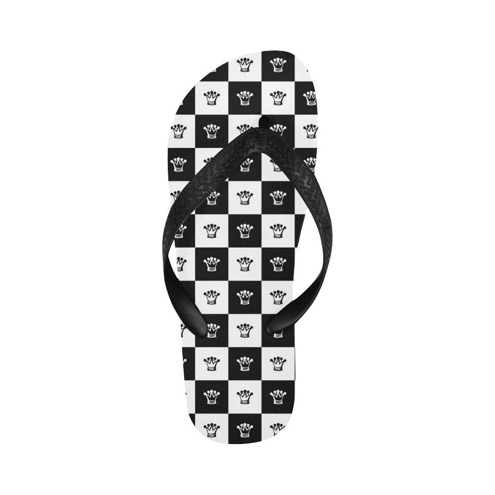Checkered Flag Crown Pattern Flip Flops-JTAMIGO.COM