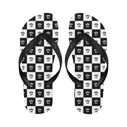 Checkered Flag Crown Pattern Flip Flops-JTAMIGO.COM