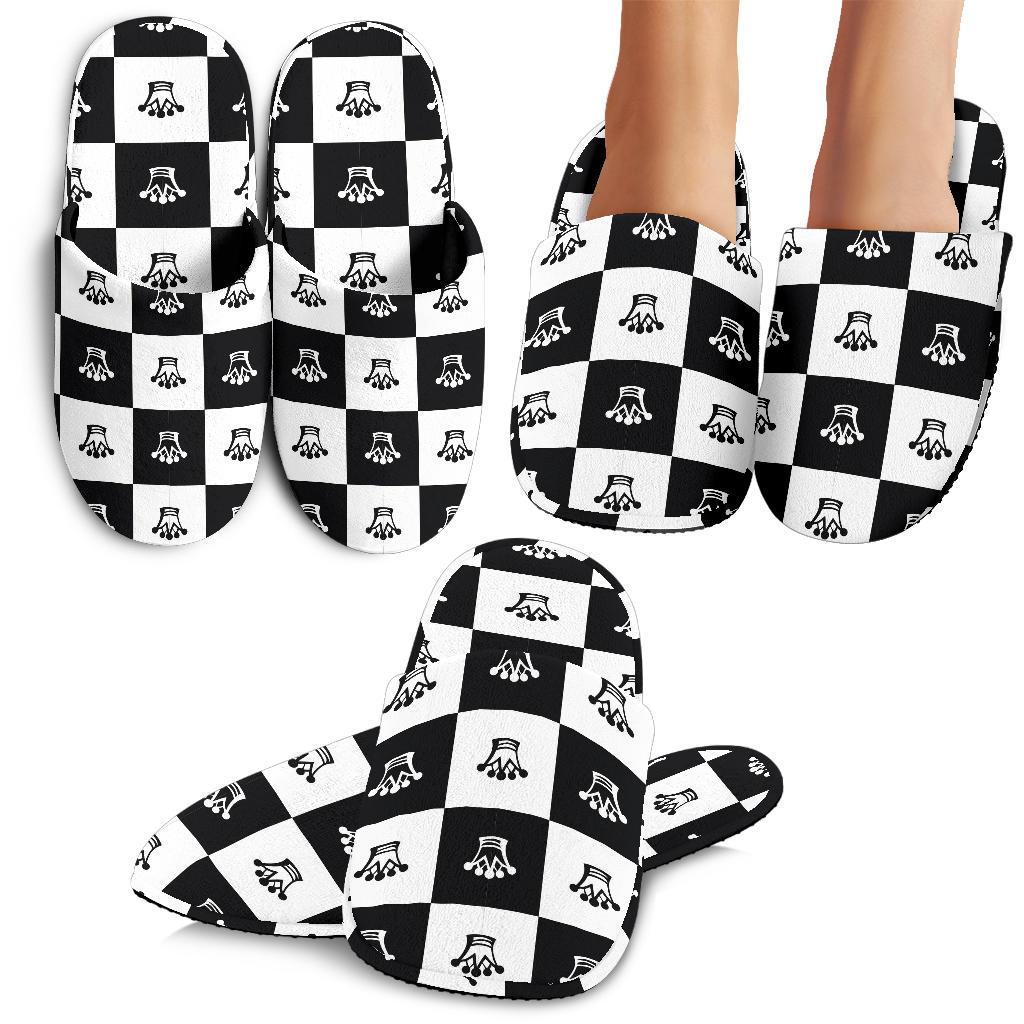 Checkered Flag Crown Pattern House Slippers