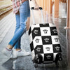 Checkered Flag Crown Pattern Luggage Cover Protector