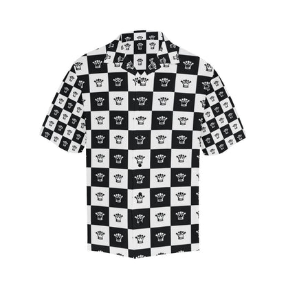 Checkered Flag Crown Pattern Men Aloha Hawaiian Shirt