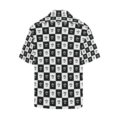 Checkered Flag Crown Pattern Men Aloha Hawaiian Shirt