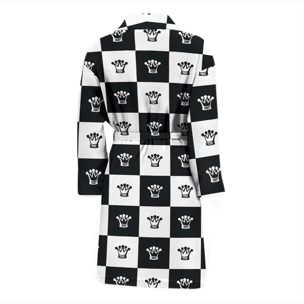 Checkered Flag Crown Pattern Men Bath Robe-JTAMIGO.COM